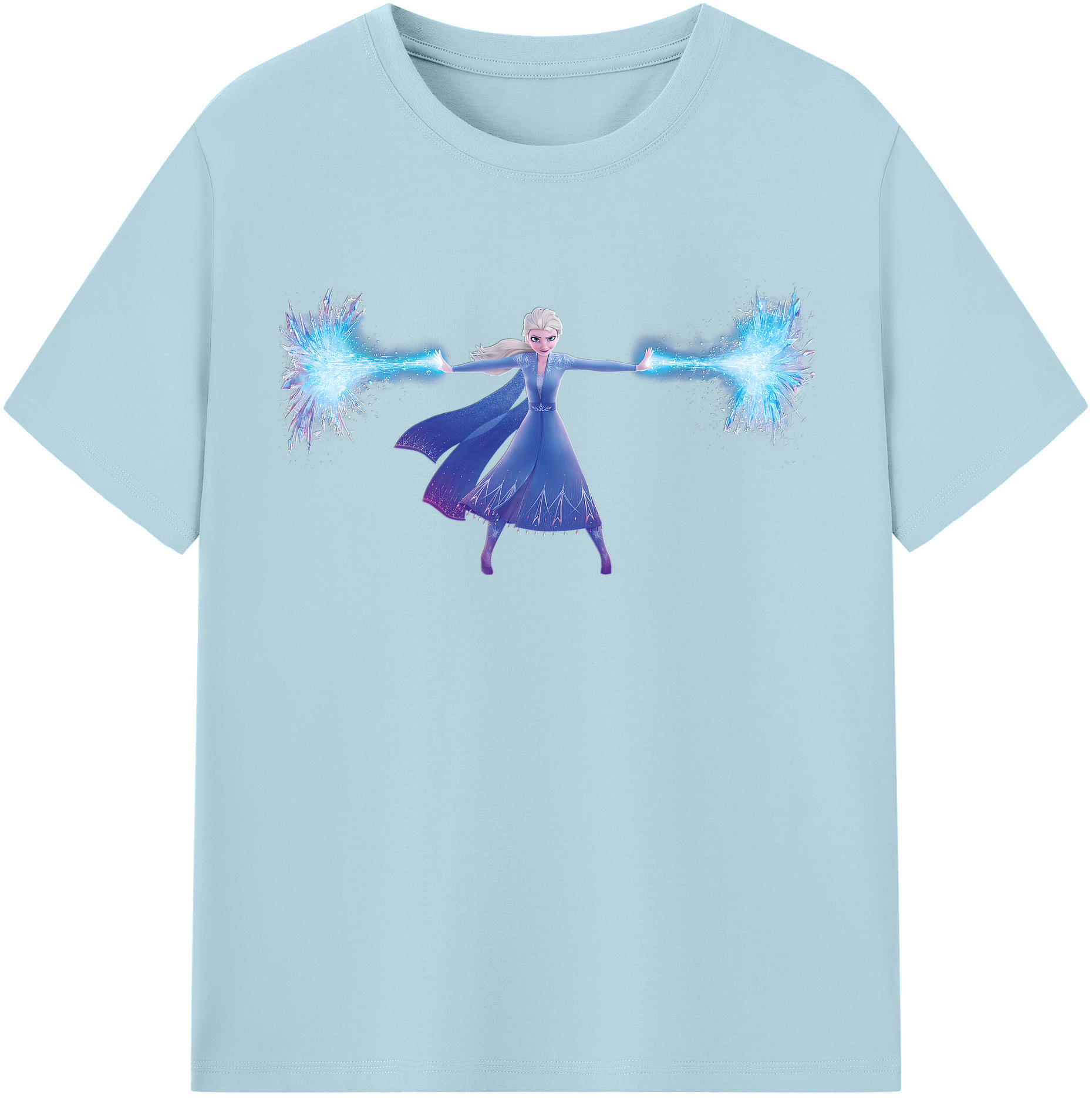 （画像用） アナと雪の女王 アンナ エルサ Frozen Anna Elsa 綿100％半袖Tシャツ（フロントプリント）